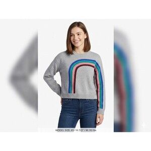 Size XS Adorable Lou & Grey Sweater - A Touch of Rainbow!
